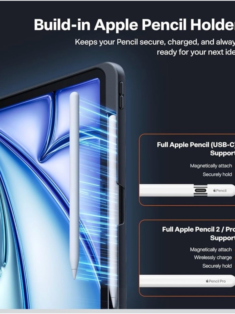 Ostand K1 Guardian for iPad Pro 13 inch Case 2025 M5 & 2024 M4 903-lb2 - Picture 6 of 8